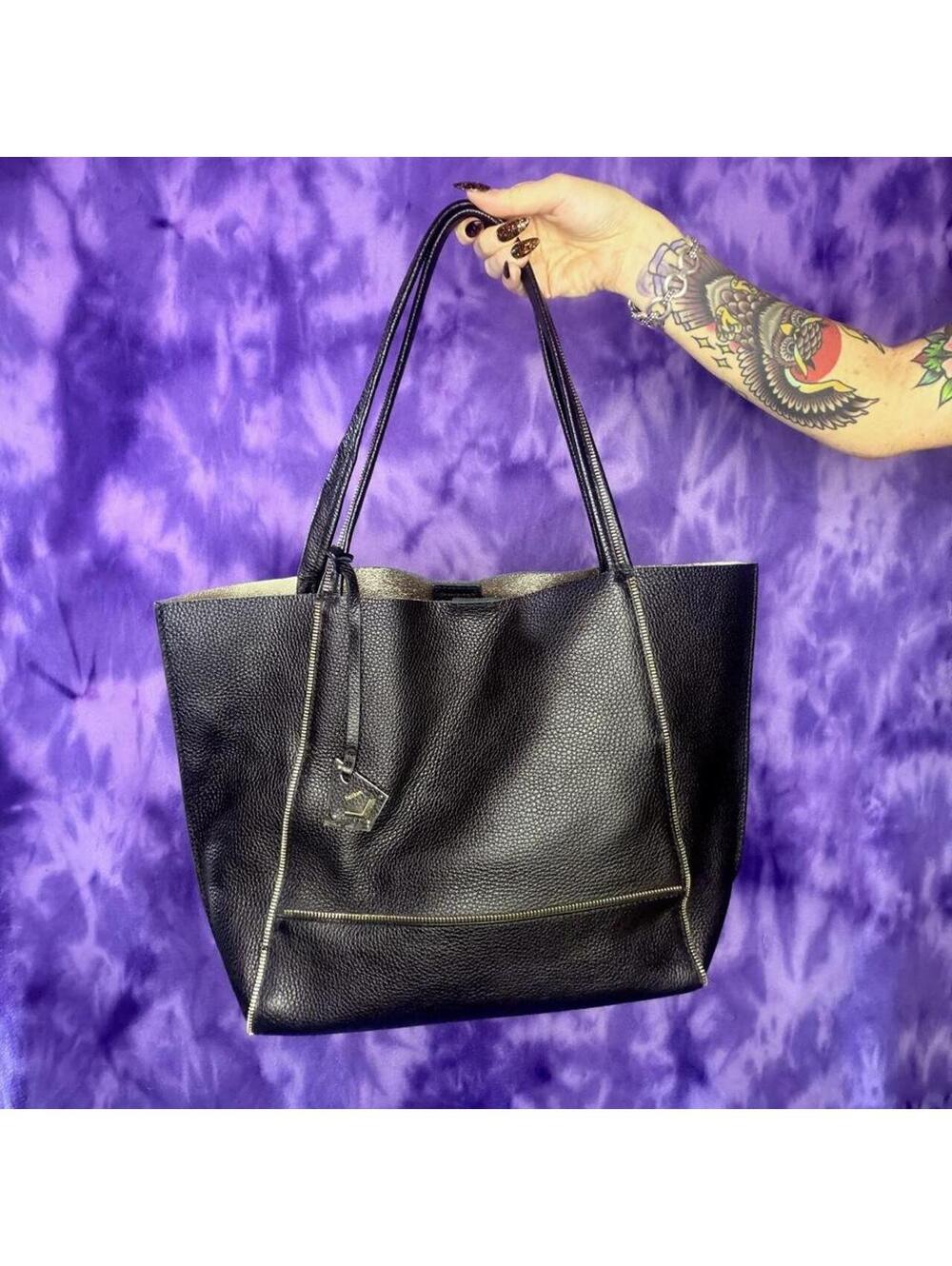 Botkier New York soho heavy grain black leather bag.